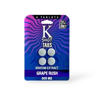 k shot tabs kratom extract tablets grape rush 200mg per tablet 4ct 68862