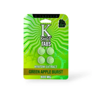 k shot tabs kratom extract tablets green apple burst 200mg per tablet 4ct 07021