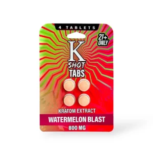 k shot tabs kratom extract tablets watermelon blast 200mg per tablet 4ct 01430